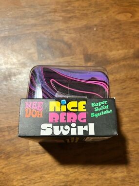 Needoh Nice Berg Swirl Squish Toy - Purple Black & Pink